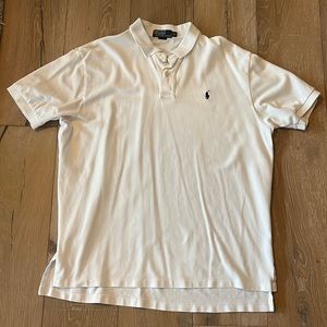 Mens white polo shirt